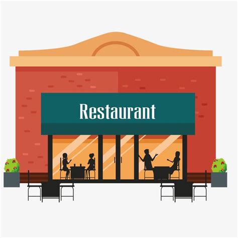 Cozy Brick Restaurant Illustration Dining Scene With Outdoor Seating