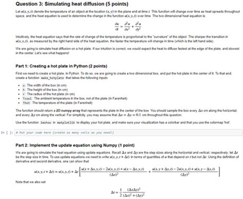 Creating A Hot Plate Model In Python Using Numpy To Chegg