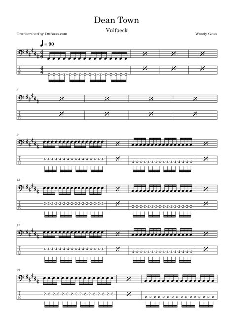 Dean Town Vulfpeck Dean Town Vulfpeck Bass Transcription Sheet