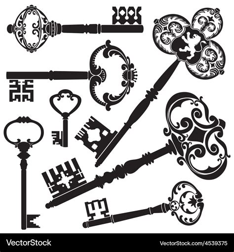 Antique Keys Royalty Free Vector Image Vectorstock