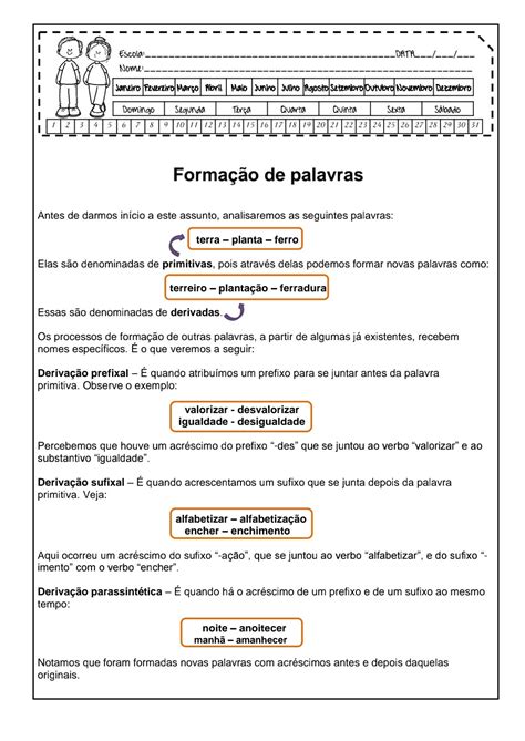 Atividades Sufixo E Prefixo