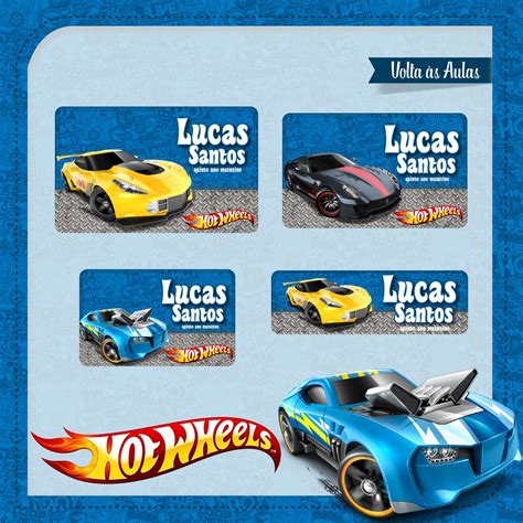 Etiqueta Escolar Em Vinil Hot Wheels Elo Produtos Especiais