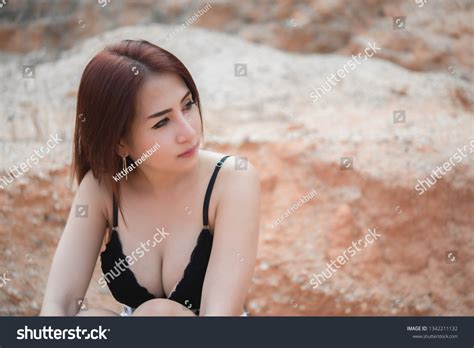 Portrait Beautiful Sexy Woman Wear Bikini Stock Photo