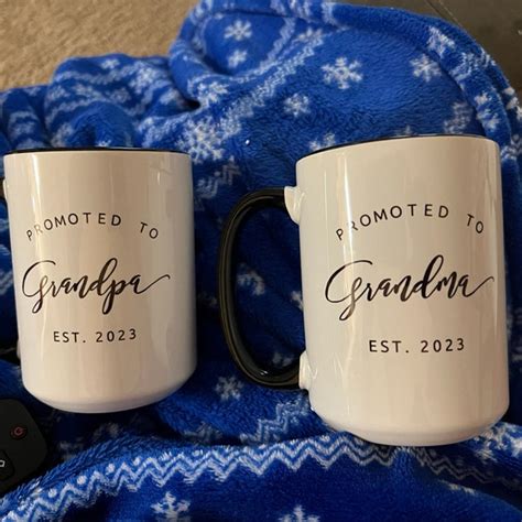 Promoted To Grandma And Grandpa Mug Set Est 2025 First Time