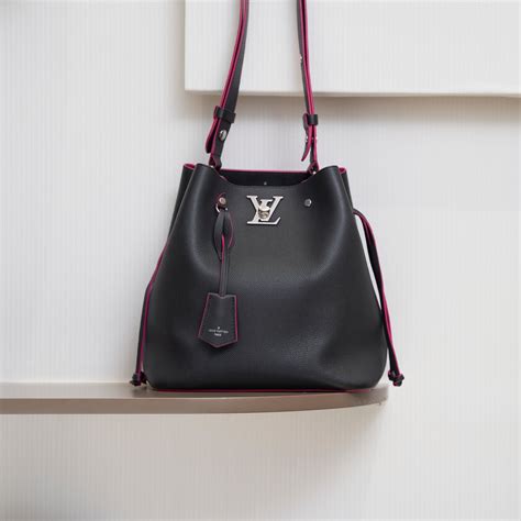 Louis Vuitton Lockme Bucket Bag In Black Ms Auth