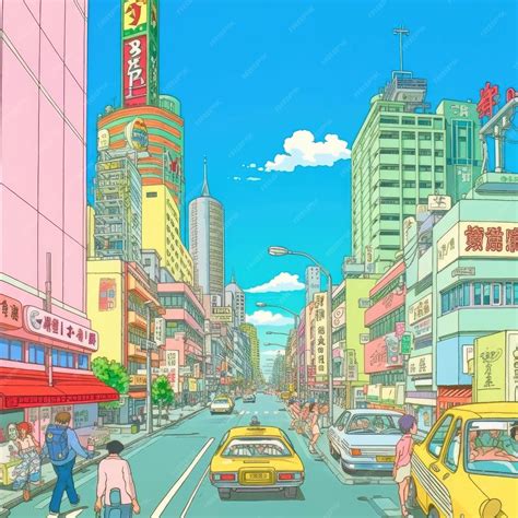 Premium AI Image | Colorful sketch of a street illustration on a white ...