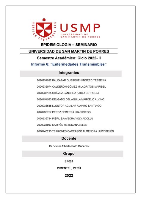 Informe S Epidemiologia Seminario Epidemiologia Seminario