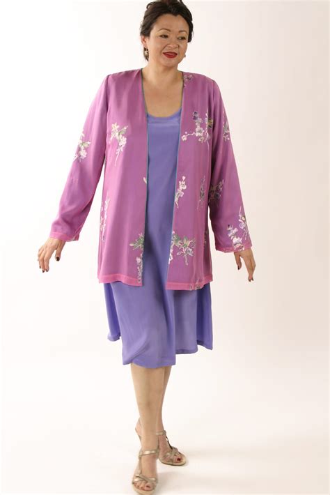 Plus Size Mother of Bride Jacket Floral Silk Devore Pink | Peggy Lutz