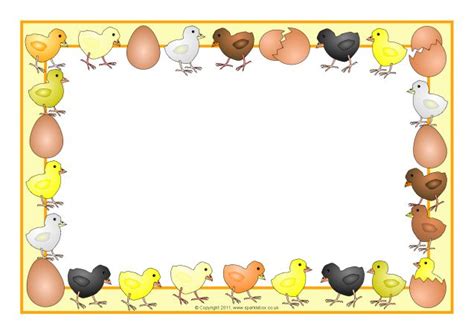 Chicks And Eggs A4 Page Borders Sb4514 Sparklebox Clip Art Borders Clip Art Borders