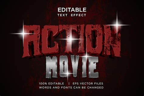 Plantilla de efecto de texto de título de película Vector Premium