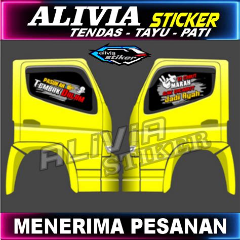 Jual Stiker One Way Kaca Samping Truck Canter Bisa Custom Desain