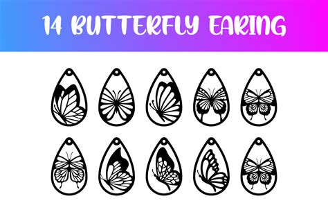 Teardrop Butterfly Earring Svg Graphic By Manggala Gentamas · Creative