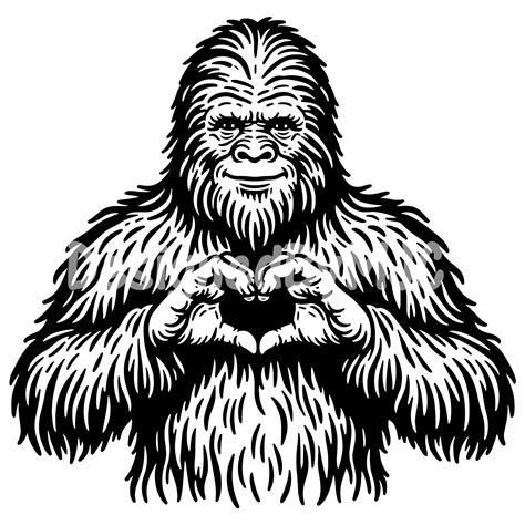 Bigfoot Heart Hands Svg Png Bigfoot Svg Bigfoot Vector Bigfoot