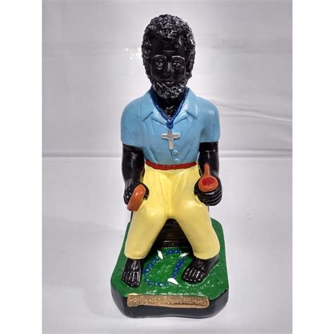 Imagem Preto Velho Pai Benedito Das Almas Escultura Gesso Cm