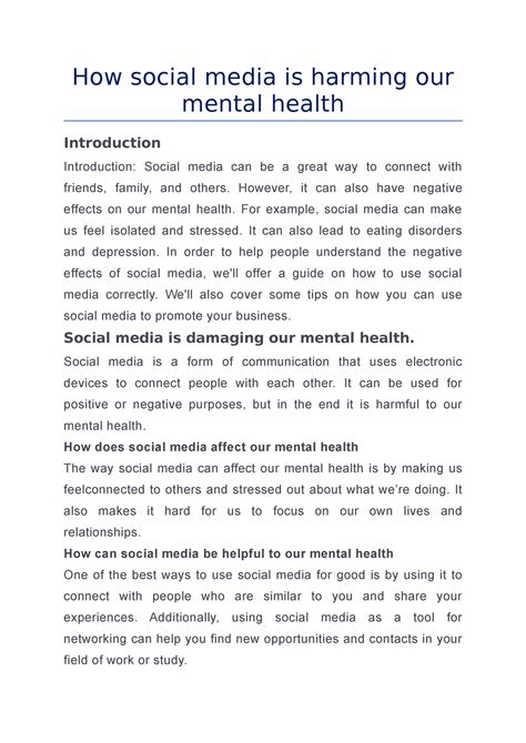 How Social Media Is Harming Our Mental Health How Social Media Is