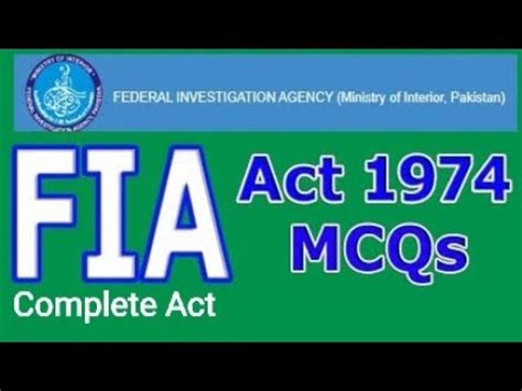 Fia Act Complete Fia Act Assistant Director Fia