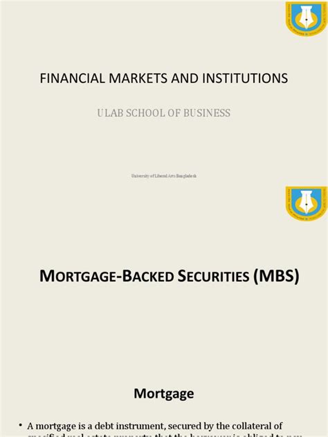 Mortgage Backed Securities Pdf Mortgage Backed Security