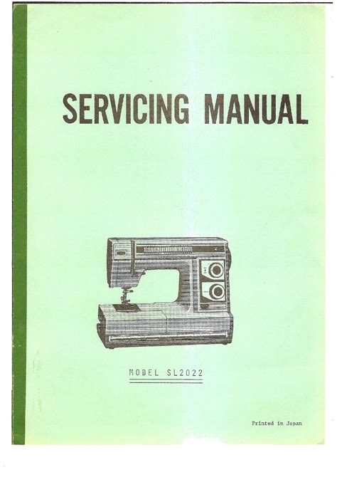 Service Manual Janome S L 2022 Sewing Machine
