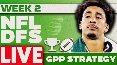 NFL DFS Tournament Strategy Week 2 Picks NFL DFS Strategy YouTube