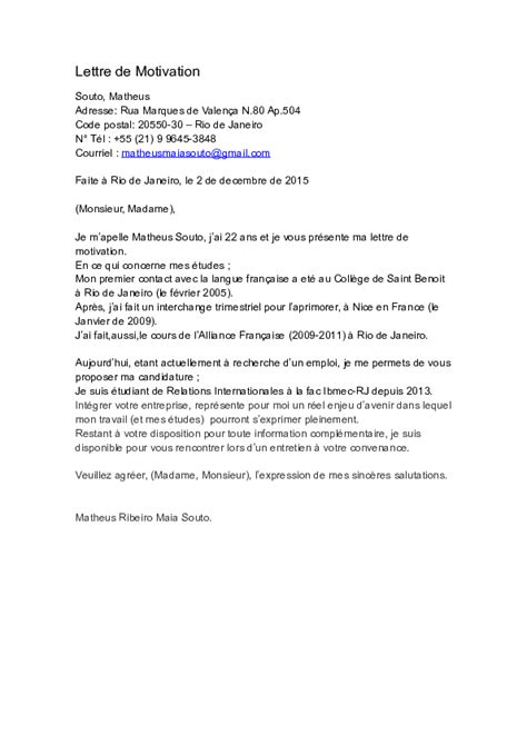 Doc Lettre De Motivation Example Matheus Souto