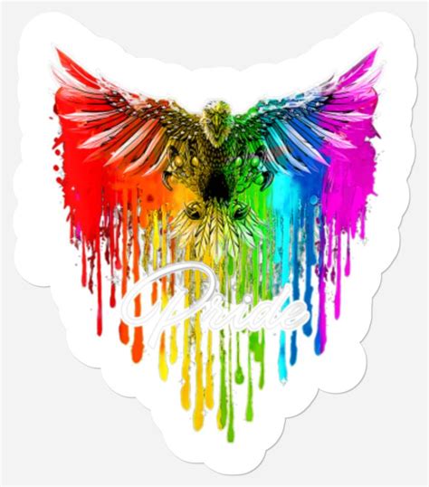 Bald Eagle USA LGBT Rainbow Flag Gay And Lesbian Pride Stickers Sold By AadenDStewart SKU