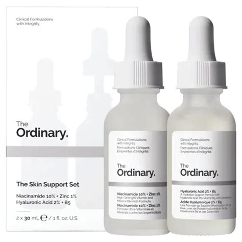 The Ordinary The Skin Support Set Niacinamide And Ha Serums