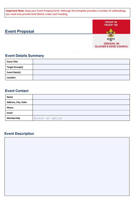 Event Proposal Template Free Word Templates