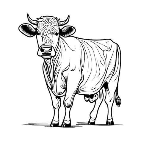 Premium Vector | Vector cow drawing illustration vector