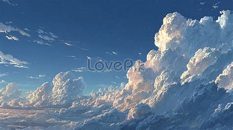 gambar ilustrasi langit biru  awan putih  lapisan kaya terbaik