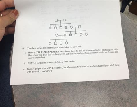 Solved The Above Shows The Inheritance Of A Sex Linked Chegg