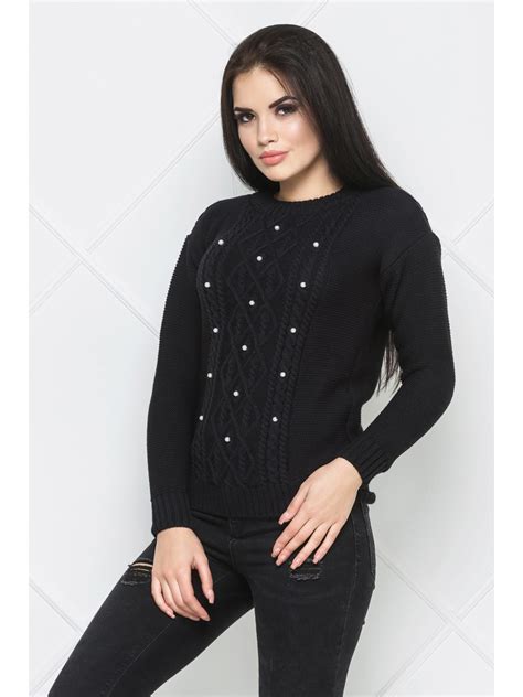 Свитер Jemchugsweater-1 Черный оптом в Киеве, Украина 📍