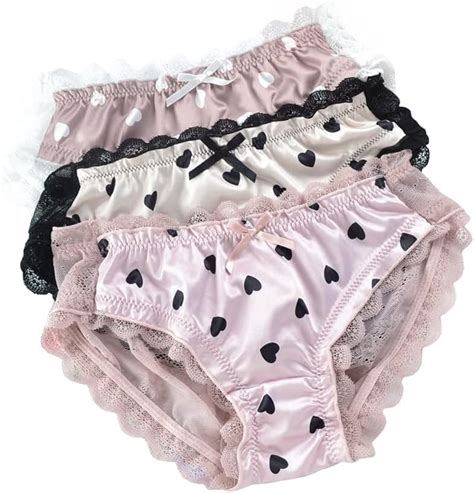 Joyralcos Womens Japanese Bikini Panties Anime Lace Breathable Briefs Soft Low Rise Underwear