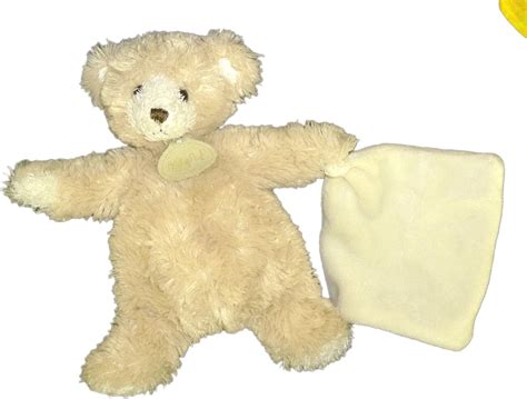 Doudou Ours Beige Mouchoir Blanc Cr Me Cru Goldy Baby Nat Babynat