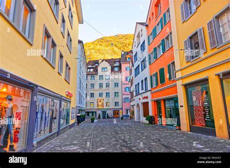 Chur Switzerland January 1 2014 Street View Of The Old City Of