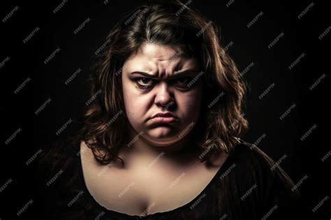 premium photo  woman   grumpy expression   face
