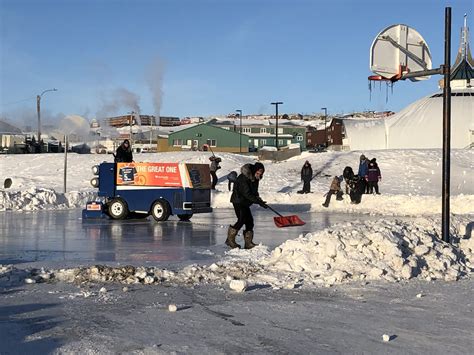 Busy Building An Ice Rink In Iqaluit Nunatsiaq News