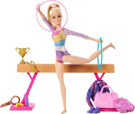 Brandclub Barbie Careers Playset Gymnastics Set With Blonde Gymnast Fashion Doll C Clip For