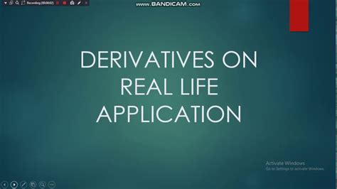 Derivatives On Real Life Application Youtube