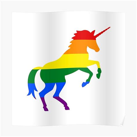 Rainbow Unicorn Gay LGBTQ Poster By Pikafelix Redbubble