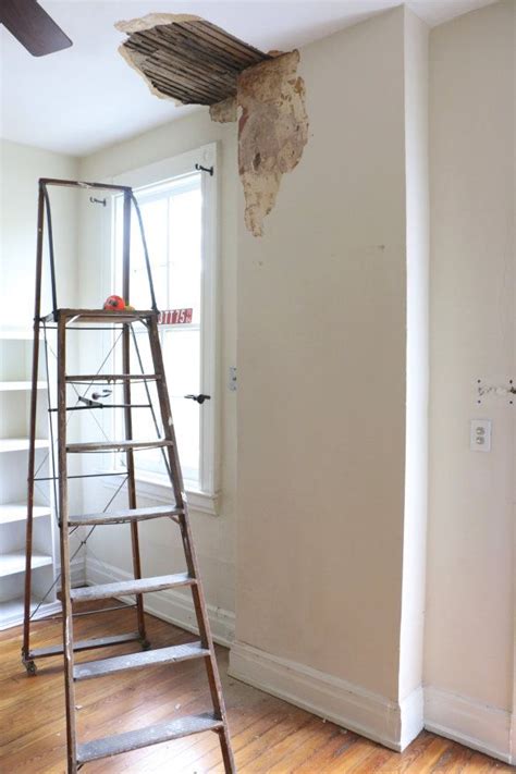 Before After Exposing A Brick Chimney Under Plaster Walls Apart