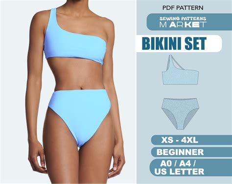 Swimsuit Sewing Pattern Size Xs Xl Plus Size Digital Bikini Patterns Pdf Patterns With