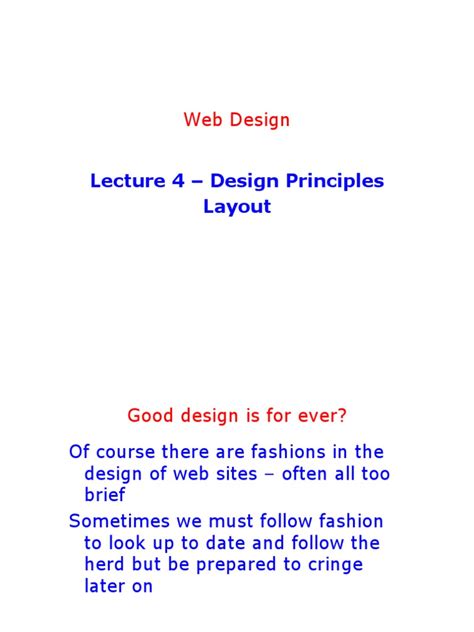 Lecture 4 - Design Principles Layout | PDF | Page Layout | Symmetry