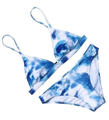 Women S Tie Side Pantie Print Triangle Bikini Set Stripe C W Lc X