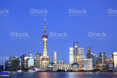 Shanghai Pudong Night View Stock Photo - Download Image Now - Architectural Feature ...