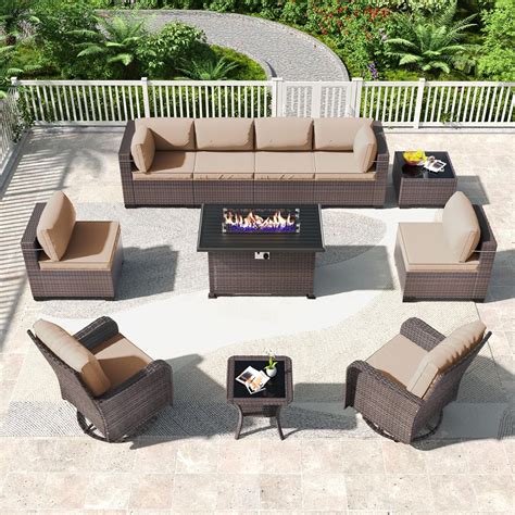 Amazon Kullavik 11PCS Outdoor Patio Furniture Set PE Wicker Rattan