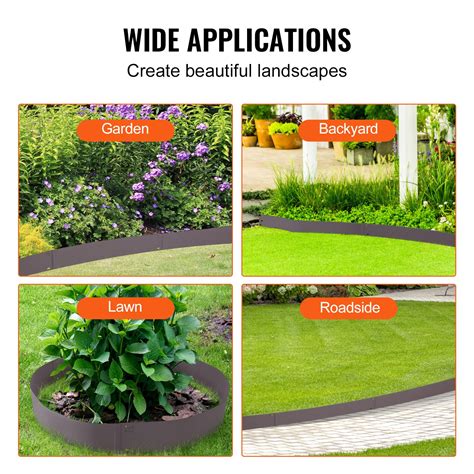 VEVOR Steel Landscape Edging, 5-pack Steel Garden Edging Borders, 39" L