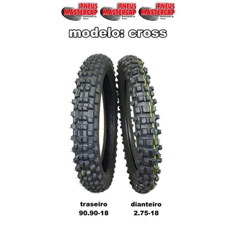 Par De Pneus Para Moto Modelo Cross Para Trilha 90 90 18 2 75 18