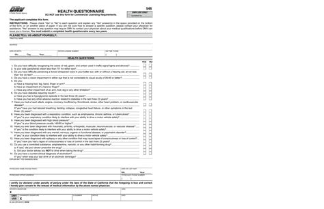 California Dmv Dl 546 Form ≡ Fill Out Printable Pdf Forms Online