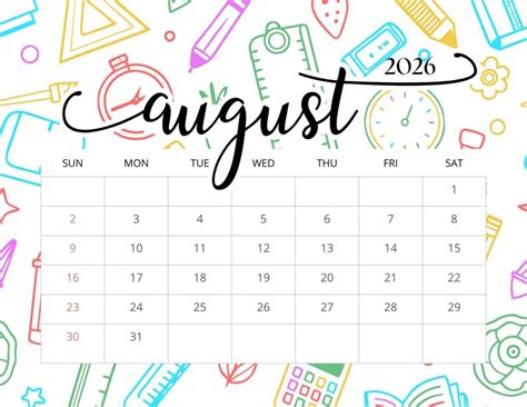august  calendar printables entheosweb