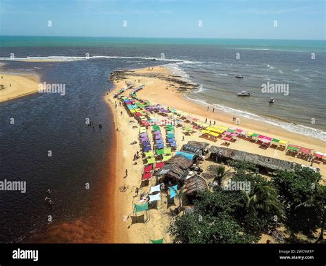 Porto Seguro A Caraiva - An aerial view of Caraiva Beach in Porto Seguro in Bahia, Brazil Stock ...